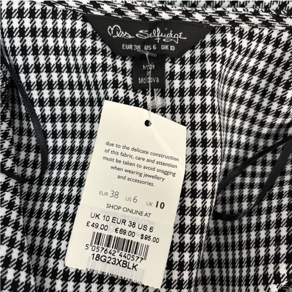 NWT MISS SELFRIDGE BLACK AND WHITE HOUNDSTOOTH JUMPSUIT 🖤🤍 - Picture 7 of 8